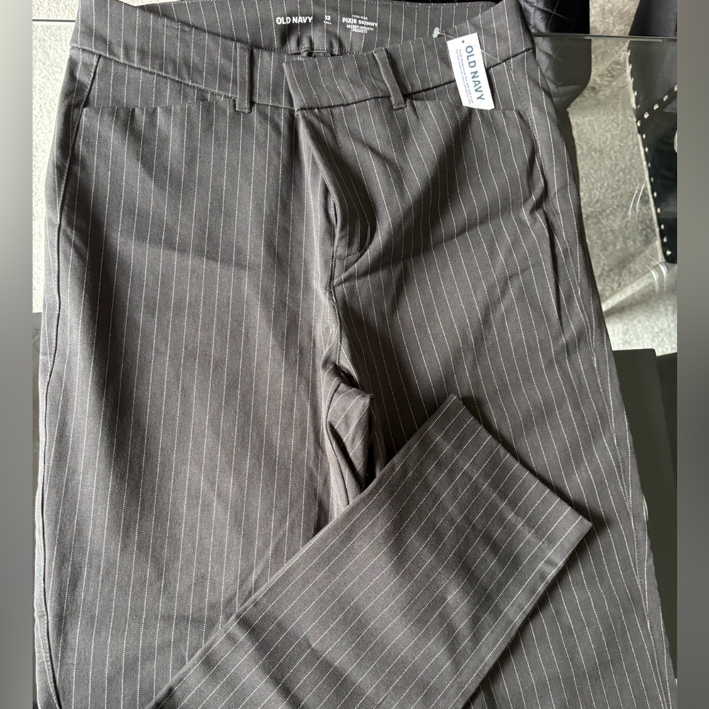 Old Navy Charcoal Pinstripe Trousers